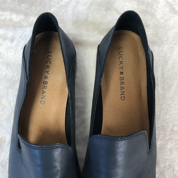 Lucky Brand Navy Cahill Leather Loafer Flat Slip On Dress Shoe Size 8.5 - Picture 9 of 14